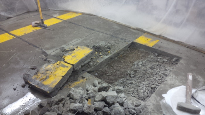 Breaking up concrete